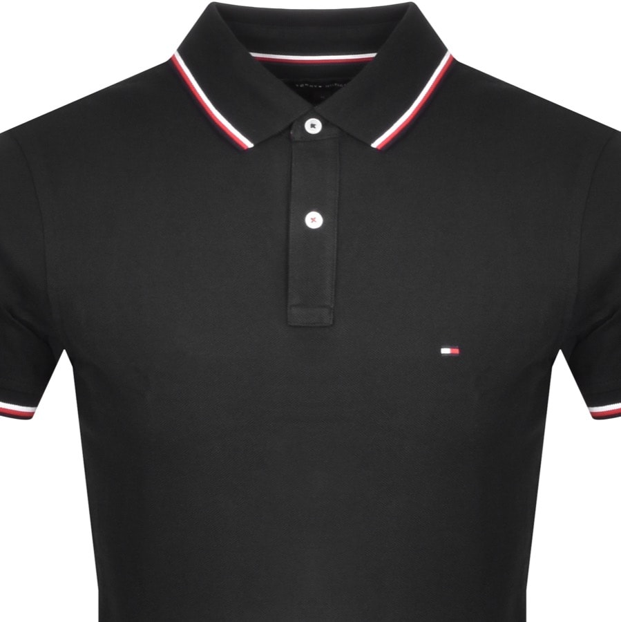 Alternative Image for ProductTommy Hilfiger Tipped Slim Fit Polo T Shirt Black2